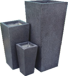 Terrazzo pots tall square taper set of 2